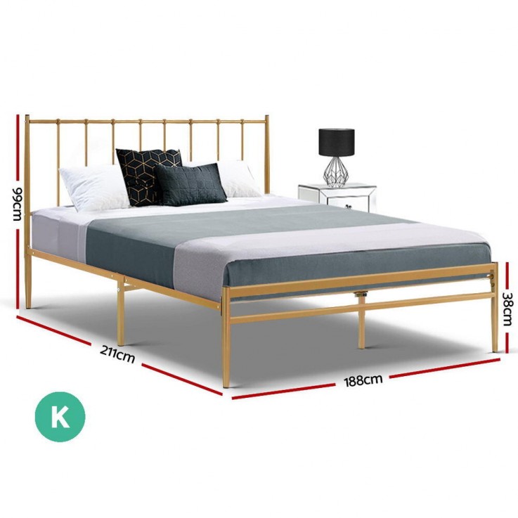 Metal Bed Frame King Size Mattress Base 