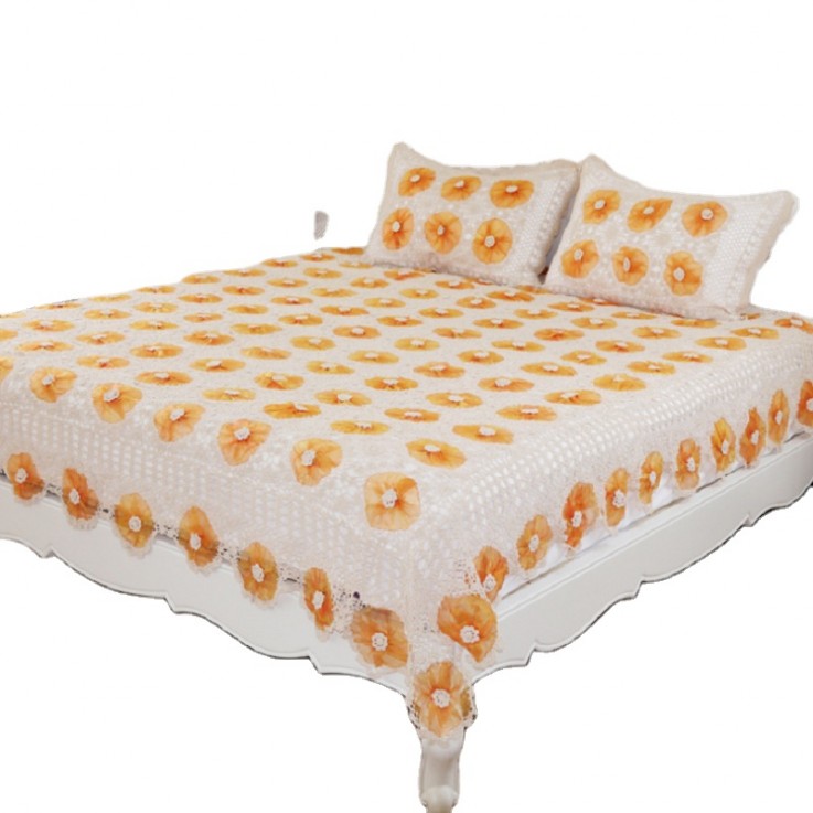 100% Hand Made Plain cotton crochet cover Bedspreads Decorative90