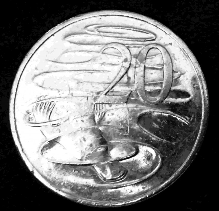 2008 Australian circ 20c Coin - Wave Gap