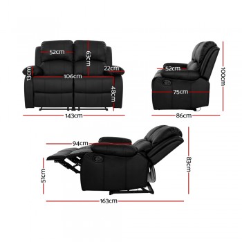 Artiss Recliner Chair 2-Seater Premium 