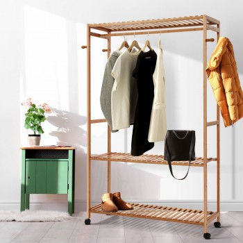 Artiss Bamboo Clothes Rack Coat Stand 