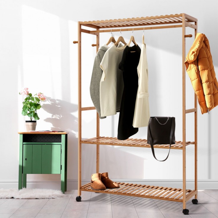 Artiss Bamboo Clothes Rack Coat Stand 
