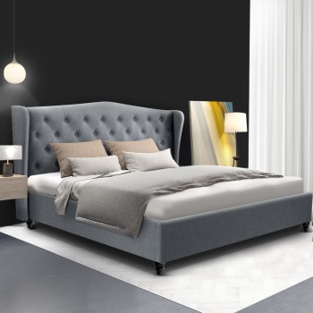 Artiss Pier Bed Frame Fabric – Grey King