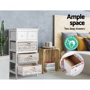 Artiss 3 Basket Storage Drawers – White
