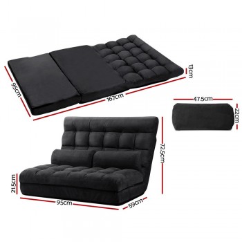 Artiss Lounge Sofa Bed 2-seater Floor Fo
