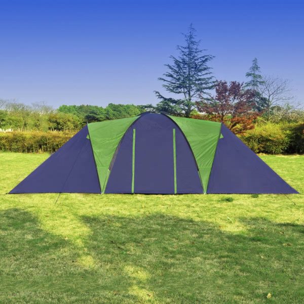 Camping Tent Fabric 9 Persons Blue and G