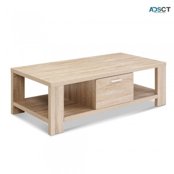 Artiss Coffee Table Wooden Shelf Storage
