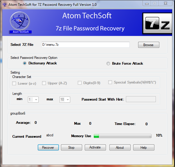 7zip Password Cracker