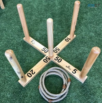 Mega Quoits Wooden Rope Ring Toss 