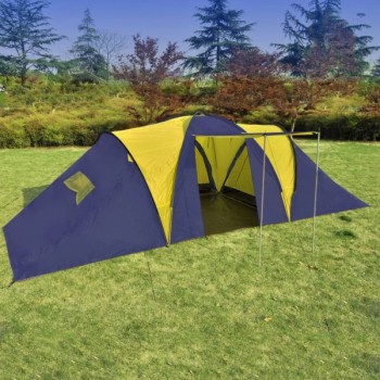 Camping Tent Fabric 9 Persons Blue 