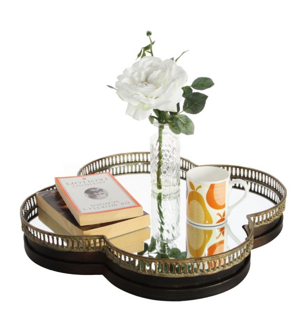 Clover Wall Mirror and Serving Tray