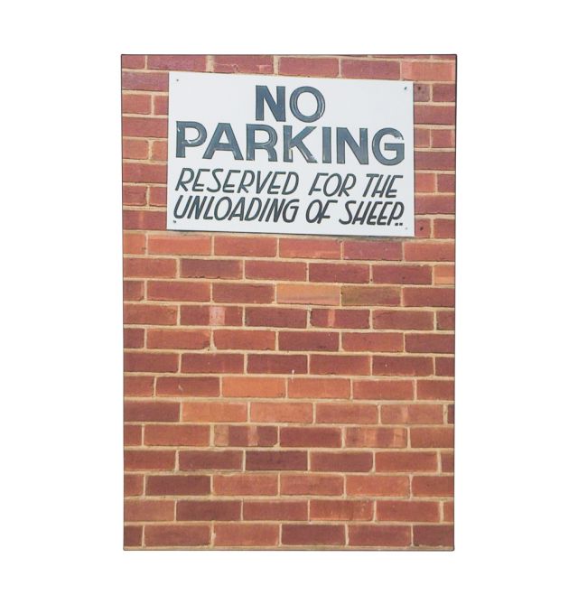 No Parking Sheep sign