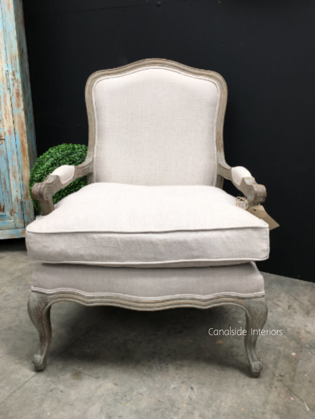 Catelyn Armchair - Weathered Oak with cr