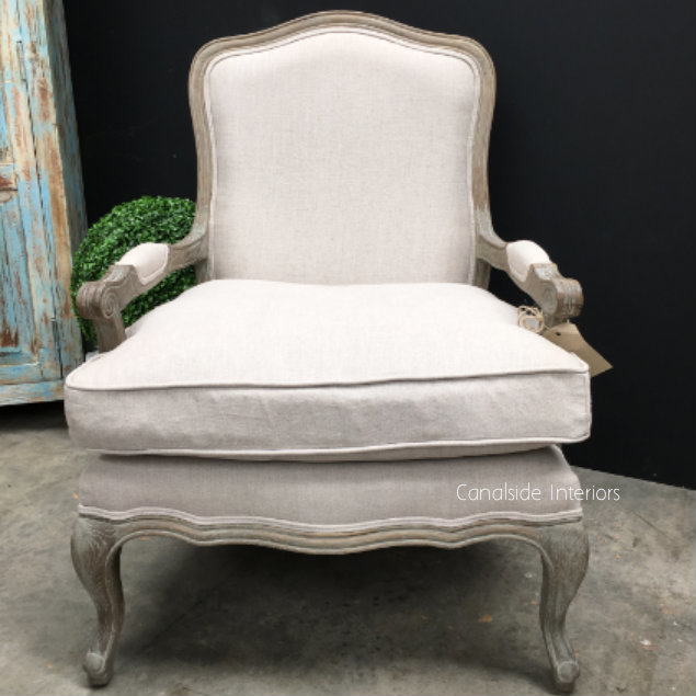 Catelyn Armchair - Weathered Oak with cr