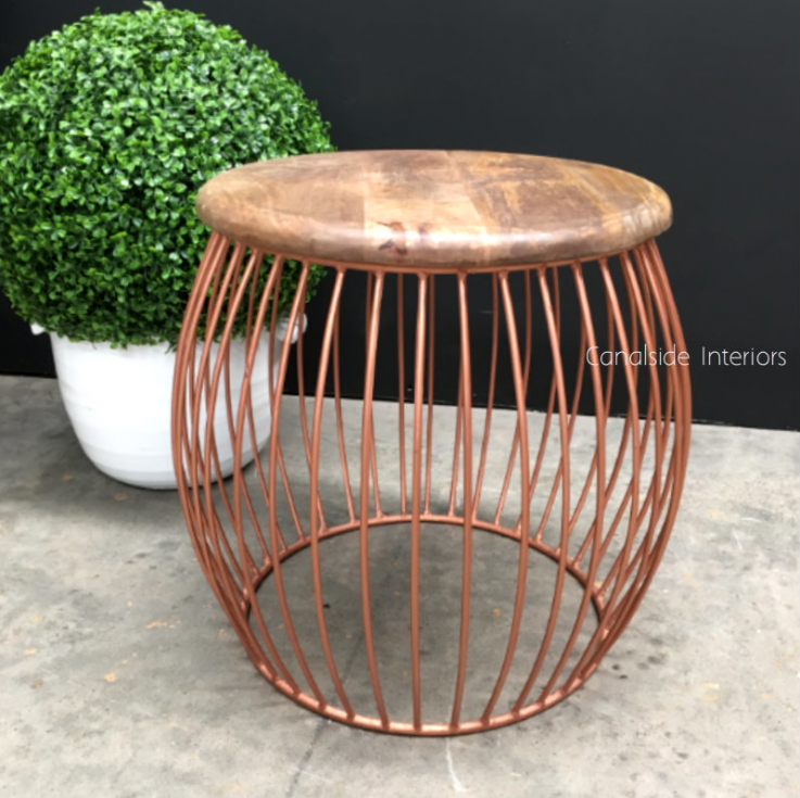 Cabana Side Table - Distressed Copper - 
