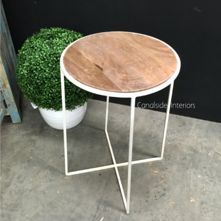 Calypso Tall Lamp Table - Distressed Off