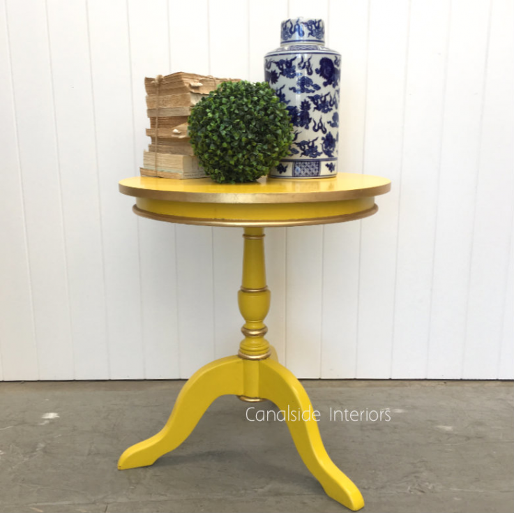 Candy Crushed Side Table - Yellow