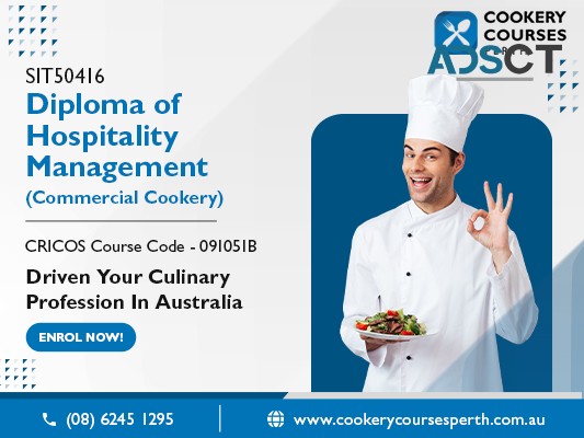 Get the best diploma course in commercial cookery with certification, contact now!