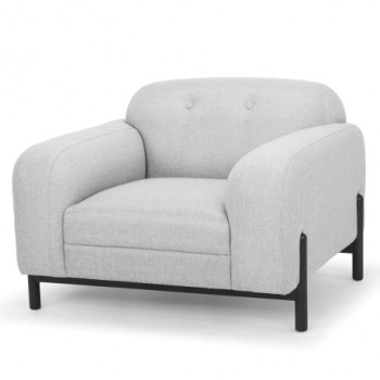 Anette Armchair - Light Grey - Black Leg