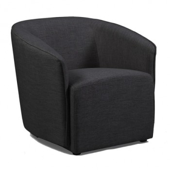 Rima Black Fabric Lounge Chair