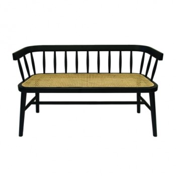 Vienna Timber Bench With Rattan Seat