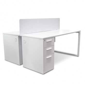 Halo 2 Seater Office Desk With Privacy S