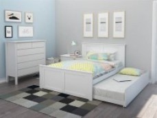 White Double Trundle Bedroom Suite 4PCE 