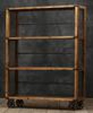 LARGE INDUSTRIAL MESH BOOKCASE ON CAST 