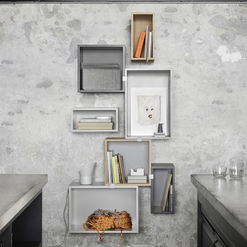 Stacked Shelf System Grey