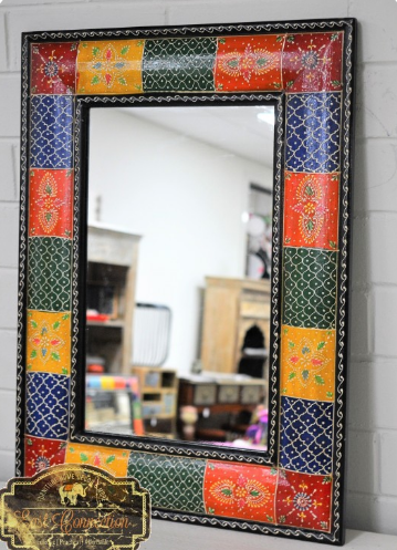 Painted Patchwork Bright Boho Mirror