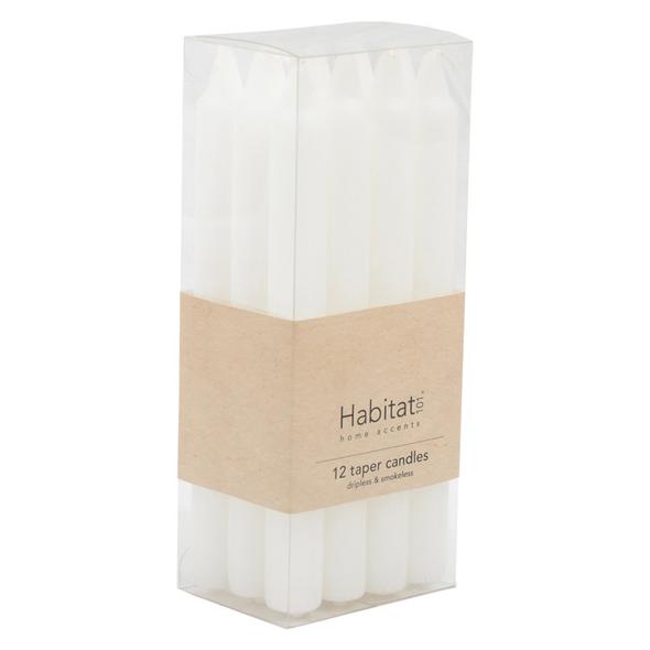 UNSCENTED TAPER CANDLES- PACK OF 12