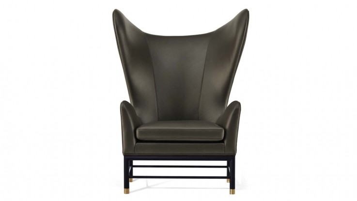 HUSK WING BACK LEATHER ARMCHAIR