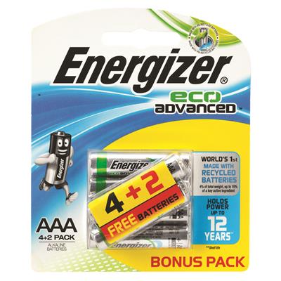 Energizer Eco Advanced AAA Batteries (4p