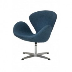 Blue Linen Swan Chair Replica