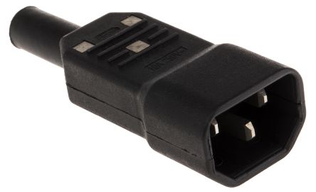 RS Pro C14 Cable Mount IEC Plug Male