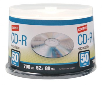 Staples CD-R 700 MB / 52x / 80 Min - 50