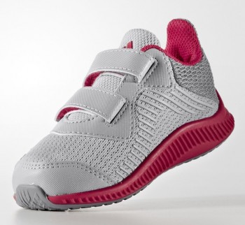Adidas FortaRun Velcro (Grey/Pink) - Tod