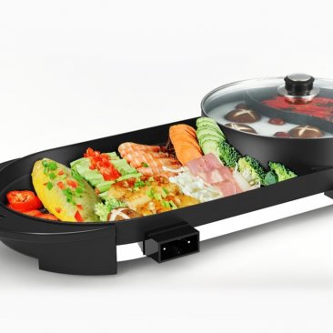 Electric BBQ Grill Plate Stone Pan With 