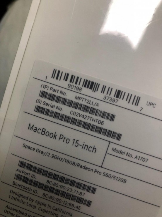 APPLE MACBOOK PRO WITH TOUCH BAR/RETINA 