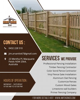 Color bond Fence Contractor | J & M Fencing