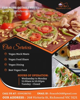 Vegetarian vegan cafe Fitzroy | Finas Vegetarian Cafe