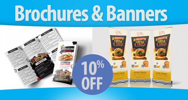 Get 10% Off Brochures and Banners Printing