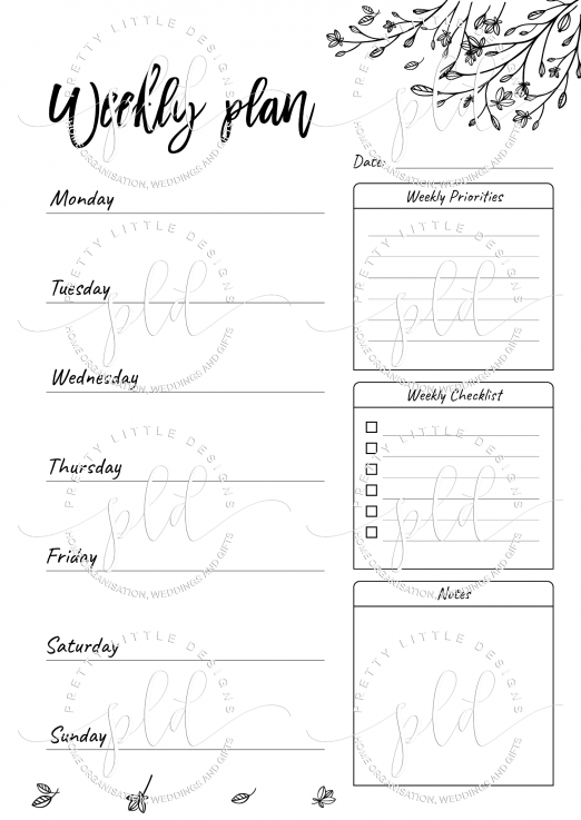 Beautiful Monthly Planner Printable 