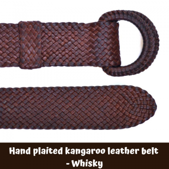 Hand plaited kangaroo leather belt