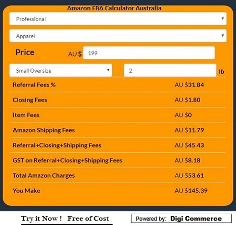 Amazon FBA Calculator Australia   - Free of Cost