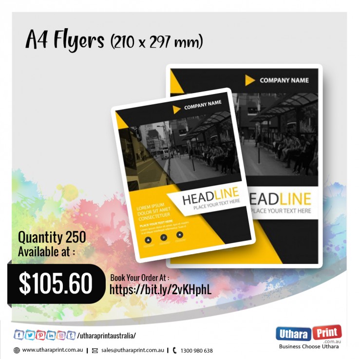 Uthara Print Australia - A4 Flyers (210x297mm)
