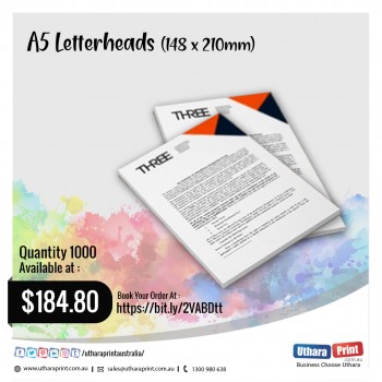 Uthara Print Australia - A5 Letterheads (148x210mm)