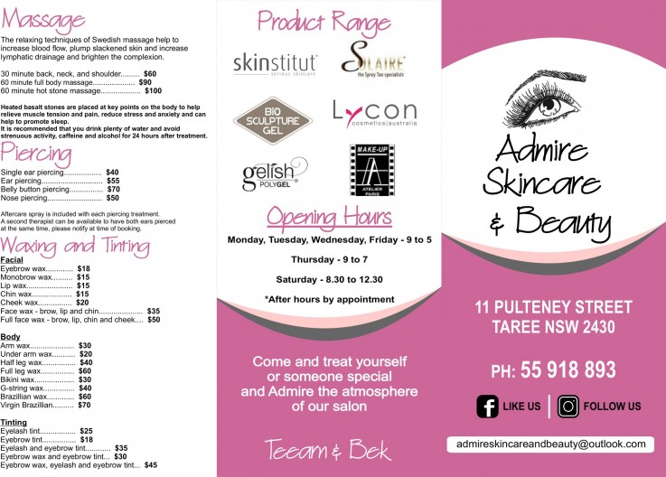 Admire Skincare and Beauty