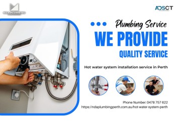 Hot water system installation service.