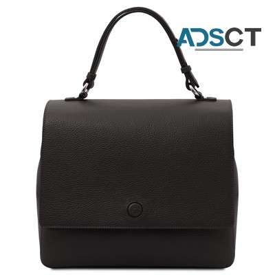 Silene Leather Handbag In Black Color 